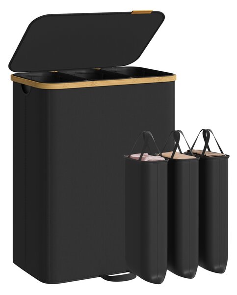 Cos de rufe Songmics, Roxanne, Negru, 60x38x75 cm