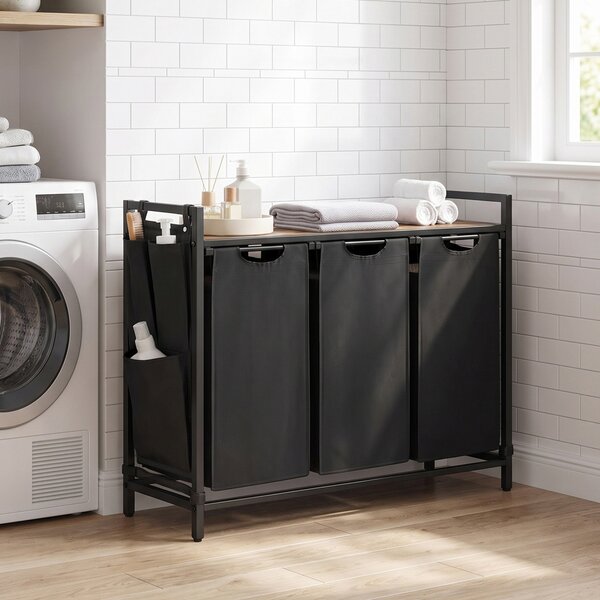 Cos de rufe Vasagle, Brenta, Negru, 87.7x33x72 cm