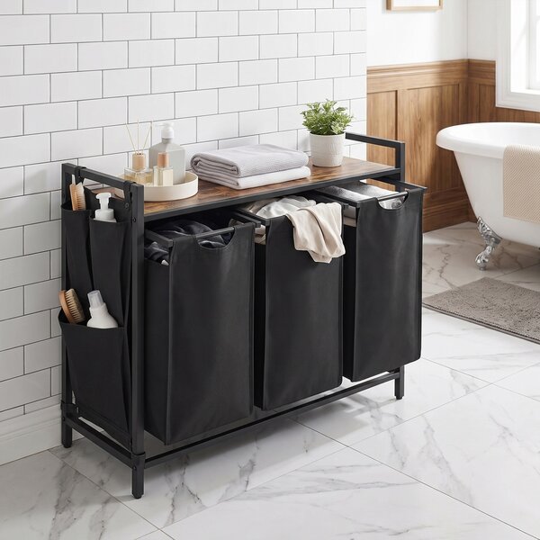 Cos de rufe Vasagle, Brenta, Negru, 87.7x33x72 cm