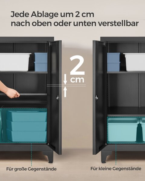 Dulap depozitare din metal Songmics, Berend, Negru, 60.1x40.2x99 cm