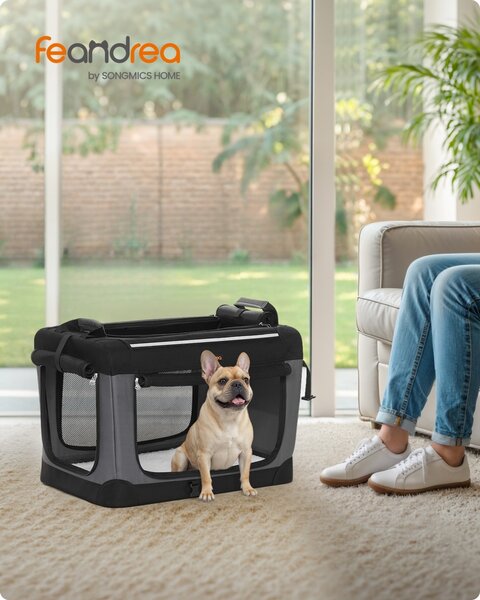 Geanta de transport animale Feandrea, Bax, Negru, 60x42x42 cm