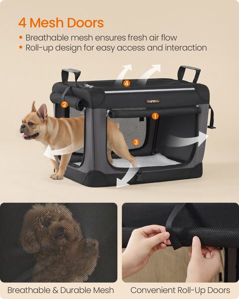 Geanta de transport animale Feandrea, Bax, Negru, 60x42x42 cm