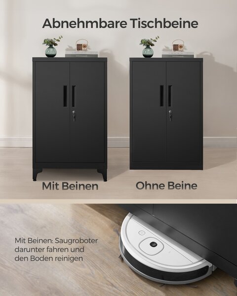 Dulap depozitare din metal Songmics, Berend, Negru, 60.1x40.2x99 cm