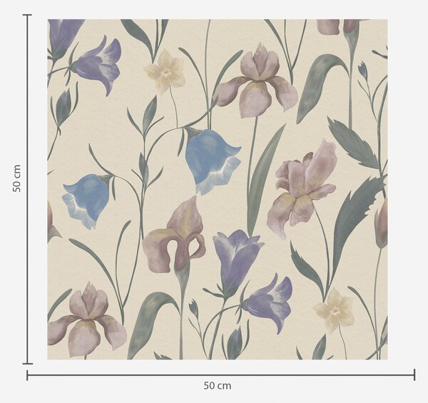 Tapet Model floral pastelat pe fundal deschis, Tapet flori, a01118 : Uwalls.ro