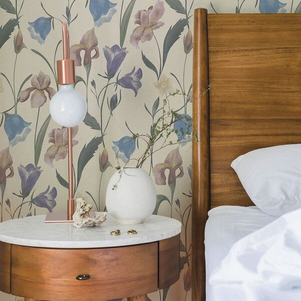 Tapet Model floral pastelat pe fundal deschis, Tapet flori, a01118 : Uwalls.ro