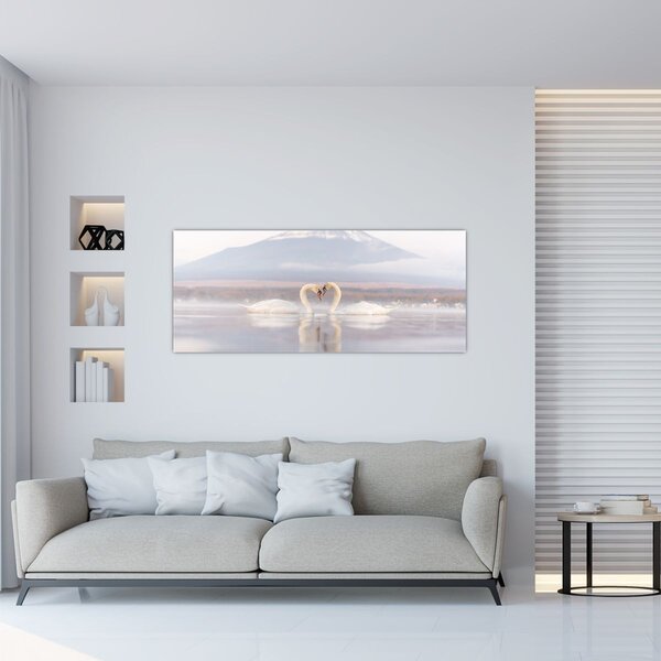 Tablou - Lebede îndrăgostite (120x50 cm)