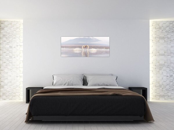 Tablou - Lebede îndrăgostite (120x50 cm)