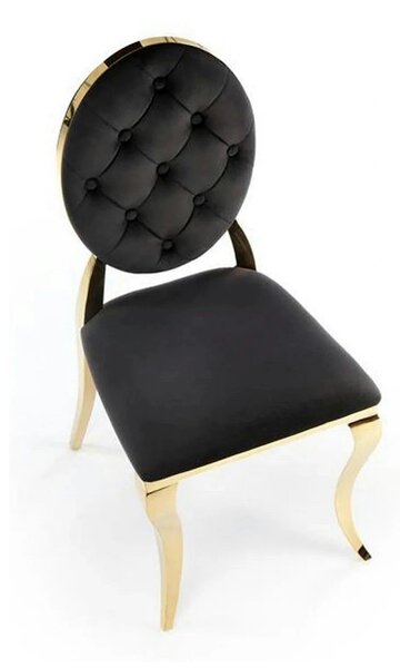 Scaun K556, negru/auriu, stofa catifelata/metal, 48x52x96 cm