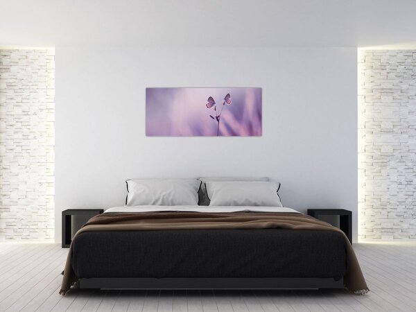 Tablou - Fluturi mov (120x50 cm)