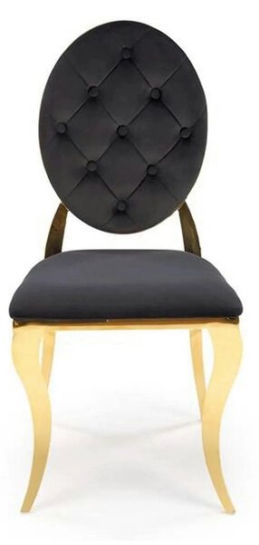 Scaun K556, negru/auriu, stofa catifelata/metal, 48x52x96 cm