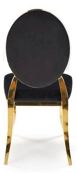Scaun K556, negru/auriu, stofa catifelata/metal, 48x52x96 cm