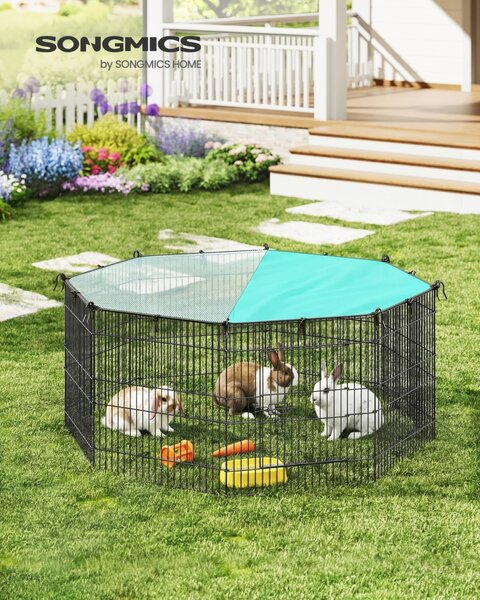 Tarc pentru animale de companie Songmics, Damion, Negru, 138x138x60 cm