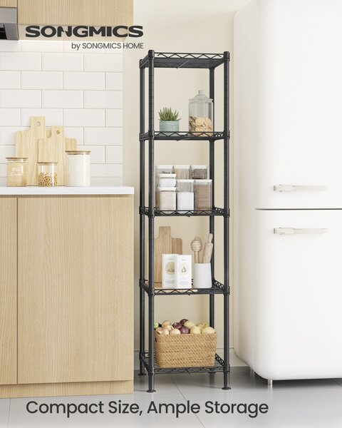 Raft depozitare Songmics, Dalten, Negru, 30x30x121 cm
