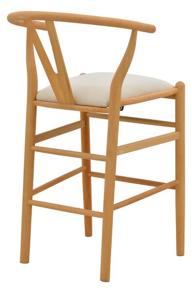 Scaun de bar Wishbone, Bej, 51x60x95 cm