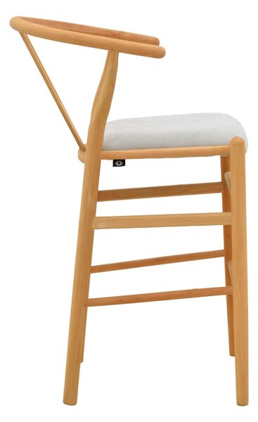 Scaun de bar Wishbone, Gri, 51x60x95 cm