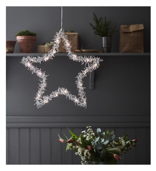 Decorațiune luminoasă argintie ø 46 cm cu model de Crăciun Tangle – Markslöjd