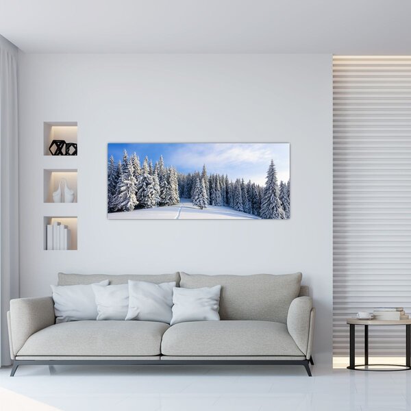 Tablou - Iarna in pădure (120x50 cm)