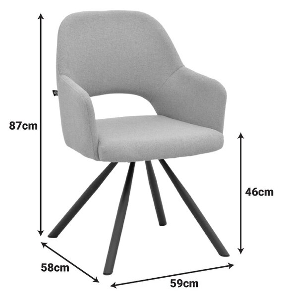 Scaun Verta, Antracit, 59x58x87 cm