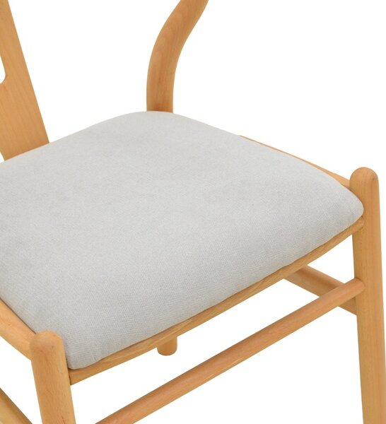 Scaun Wishbone, Gri, 51x58x73 cm