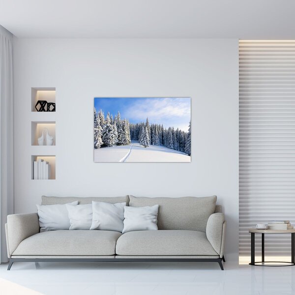 Tablou - Iarna in pădure (90x60 cm)