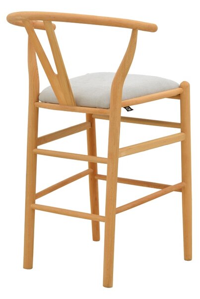 Scaun de bar Wishbone, Gri, 51x60x95 cm