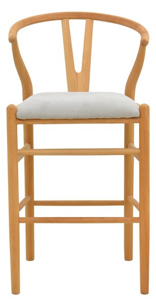 Scaun de bar Wishbone, Gri, 51x60x95 cm