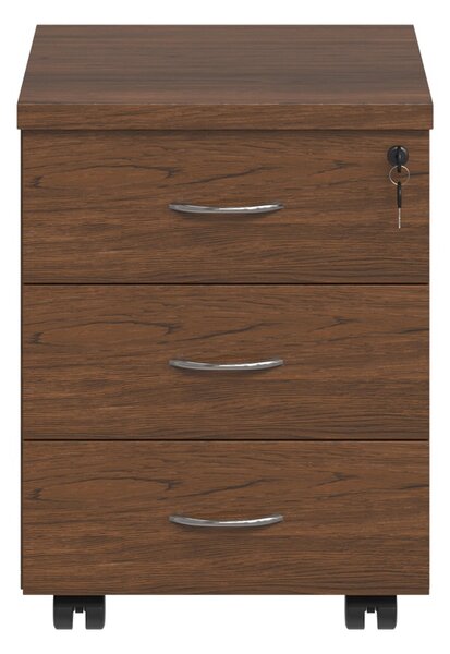 Comoda cu sertare pe roti Fesialo, Nuc, 39x47x52.5 cm