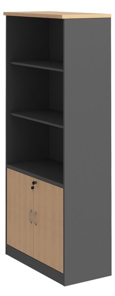Biblioteca Fesialo, Antracit, 80x40x180 cm