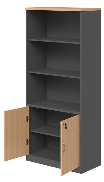 Biblioteca Fesialo, Antracit, 80x40x180 cm
