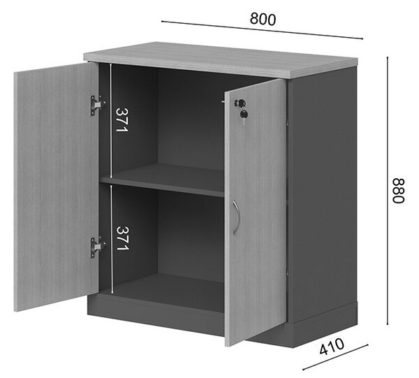 Comoda joasa Fesialo, Antracit, 80x41x80 cm
