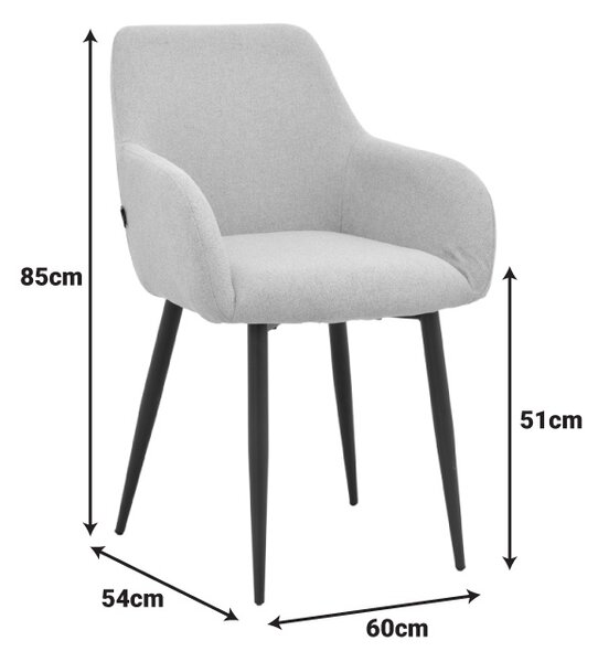 Scaun Telia, Gri, 60x54x85 cm