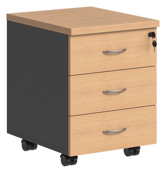 Comoda cu sertare pe roti Fesialo, Antracit, 39x47x52.5 cm
