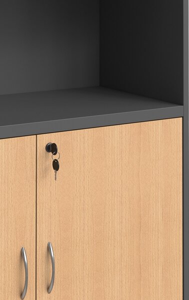 Biblioteca Fesialo, Antracit, 80x40x180 cm