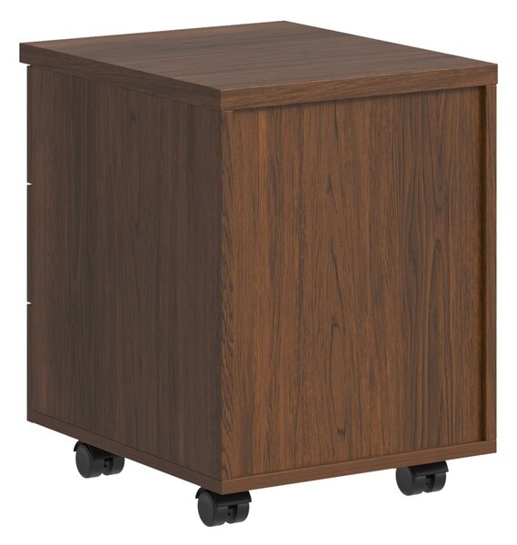 Comoda cu sertare pe roti Fesialo, Nuc, 39x47x52.5 cm