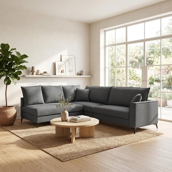 Canapea reversibila Almy, Antracit, 271x219x91 cm