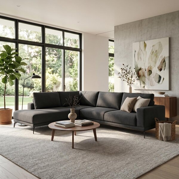 Coltar dreapta Selio, Antracit, 300x240x100 cm