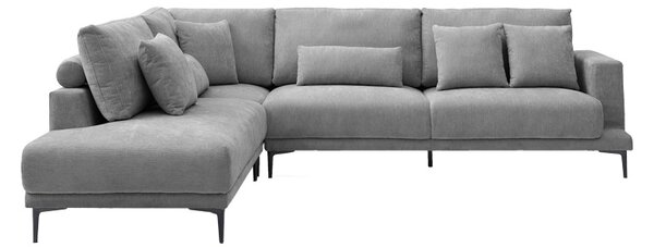 Coltar dreapta Maliva, Gri, 280x210x100 cm