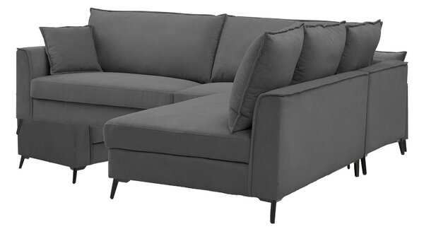 Canapea reversibila Almy, Antracit, 271x219x91 cm