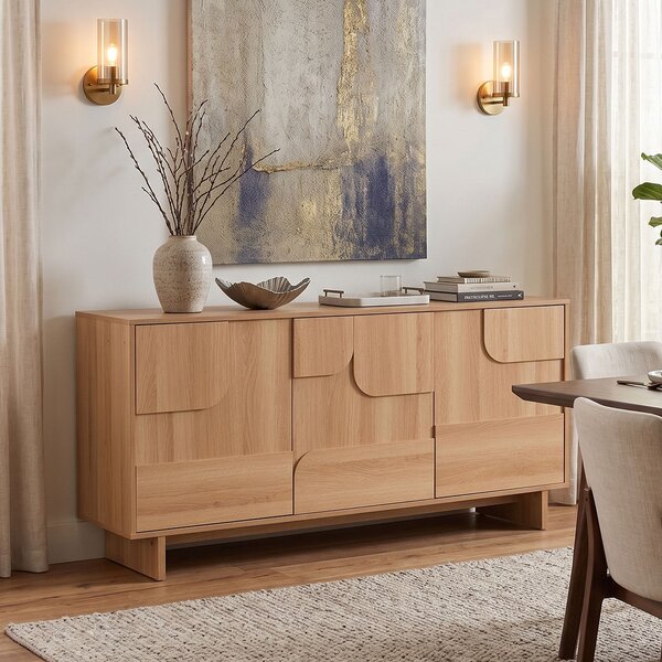Bufet Jenfia, Natural, 155x75.5x39 cm