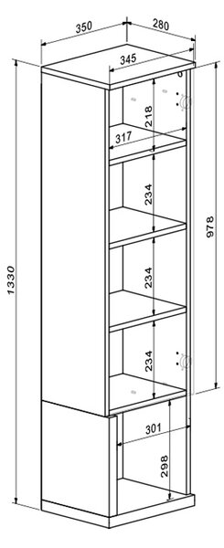 Set living 2 buc. Comoda TV si Dulap perete Norda, Crem, 187x40x58.4 cm
