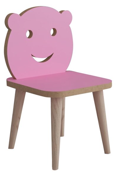 Scaun pentru copii Jerry, Roz, 30x30x52 cm