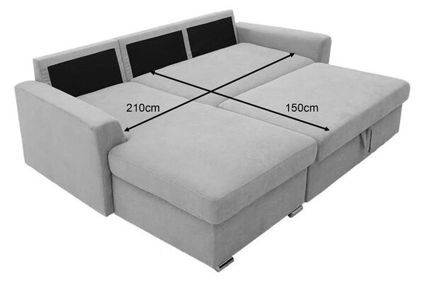 Canapea extensibila Belle, Bej, 236x164x88 cm