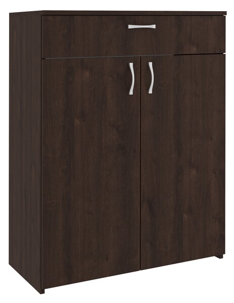 Comoda haaus Tisa, 1 Sertar, 2 Usi, Stejar Bronz, 80 x 35 x 100 cm