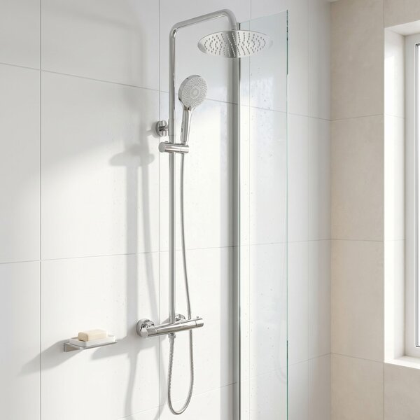 Set de duș fără pipă cu termostat Rea Lungo Chrome