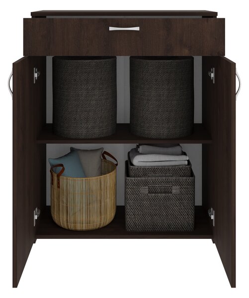 Comoda haaus Tisa, 1 Sertar, 2 Usi, Stejar Bronz, 80 x 35 x 100 cm