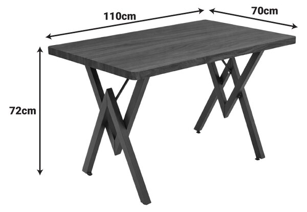Masa Vertex, Negru/Travertin, 110x70x72 cm