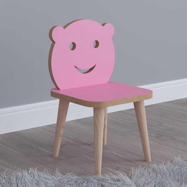 Scaun pentru copii Jerry, Roz, 30x30x52 cm