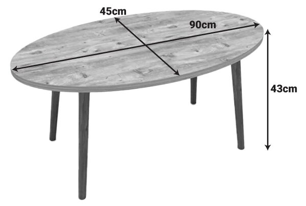 Masuta de cafea Sartori, Alb, 90x45x43 cm