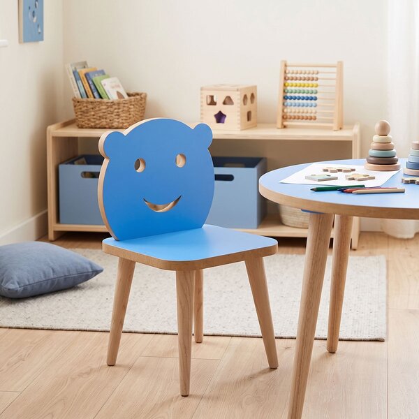 Scaun pentru copii Jerry, Albastru, 30x30x52 cm