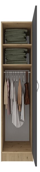 Dulap haaus Pedro, O Usa, Stejar Artisan/Antracit, 40 x 51 x 170 cm